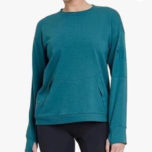 ALL in Motion Women's French Terry Modern Crewneck Sweatshirt - Dark Teal, S